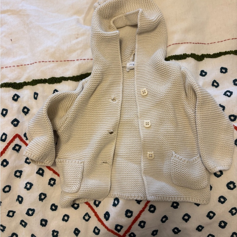 GAP Cream Knit Cardigan with Hood